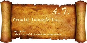 Arnold Tonuzóba névjegykártya